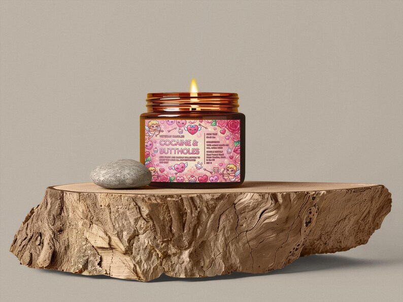 Kokain- och buttholesljus, sött rosa svordomsljus i burk, rolig nyhet, alla hjärtans dag-present bild 6