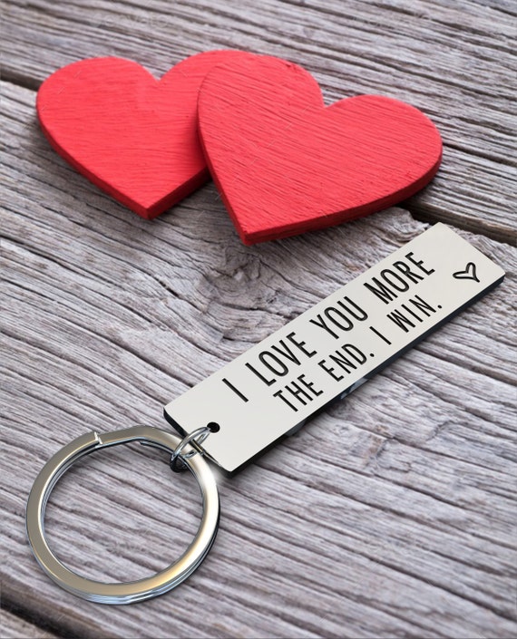 Couple Keychain For Him And Her I Love You More The End I Win BFF Girlfriend Boyfriend Husband Wife Couple Key Ring For Romantic Gift Valentine