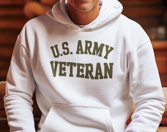 Moletom com capuz para veteranos do Exército dos EUA, moletom militar aconchegante, presente perfeito para veteranos, roupa casual, roupa patriótica, presente para o Dia dos Veteranos