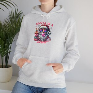 FUNNY SANTA CLAUS - Unisex Heavy Blend™ Hooded Sweatshirt, Christmas Gift, Sweatshirt Gift, Gift For Her, Festive Gift, Festive Hoodie