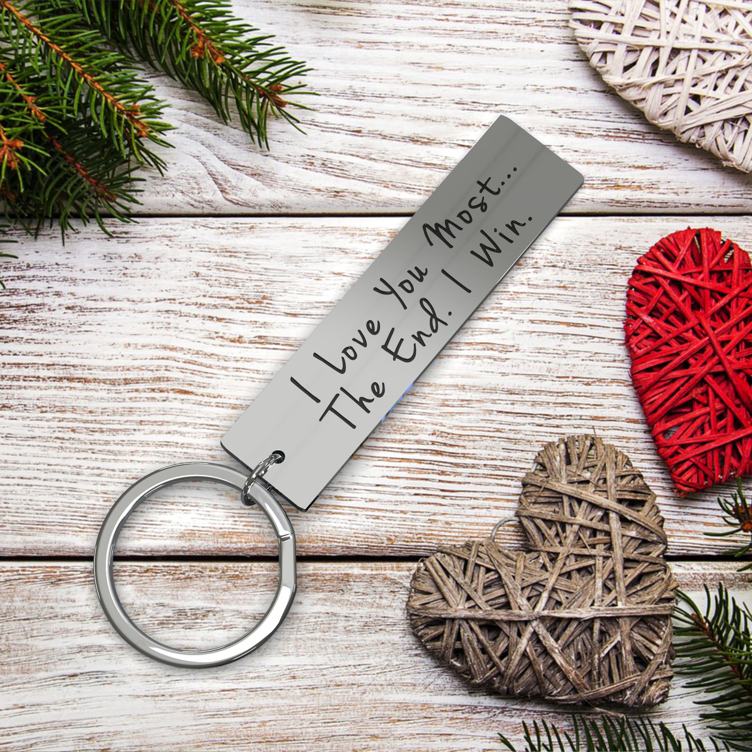I Love You Most Couple Keychain Fatherr’s Day Gift for Him, for Her F…