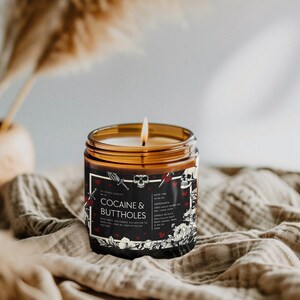 Kokain & Buttholes ljus rolig vuxen humor nyhet burk gåva gotisk hjärtskalle design bild 4