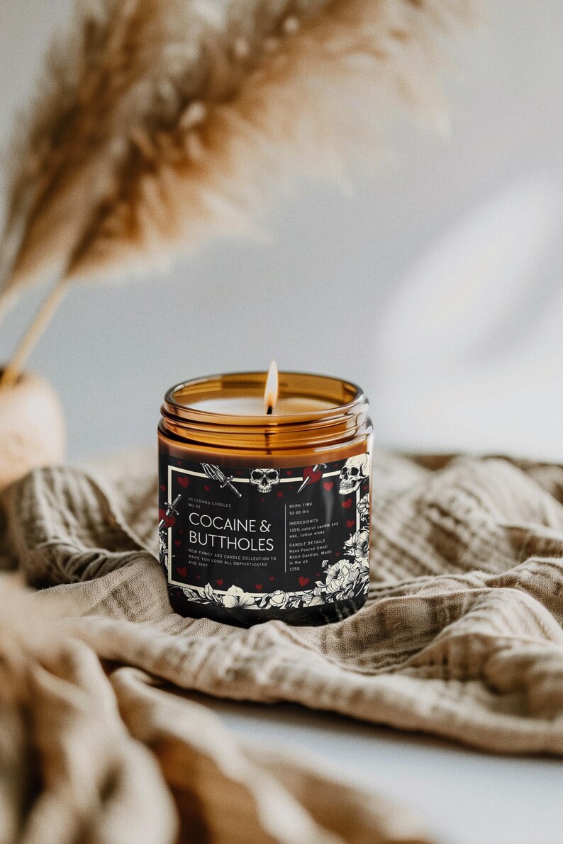 Kokain & Buttholes ljus rolig vuxen humor nyhet burk gåva gotisk hjärtskalle design bild 4
