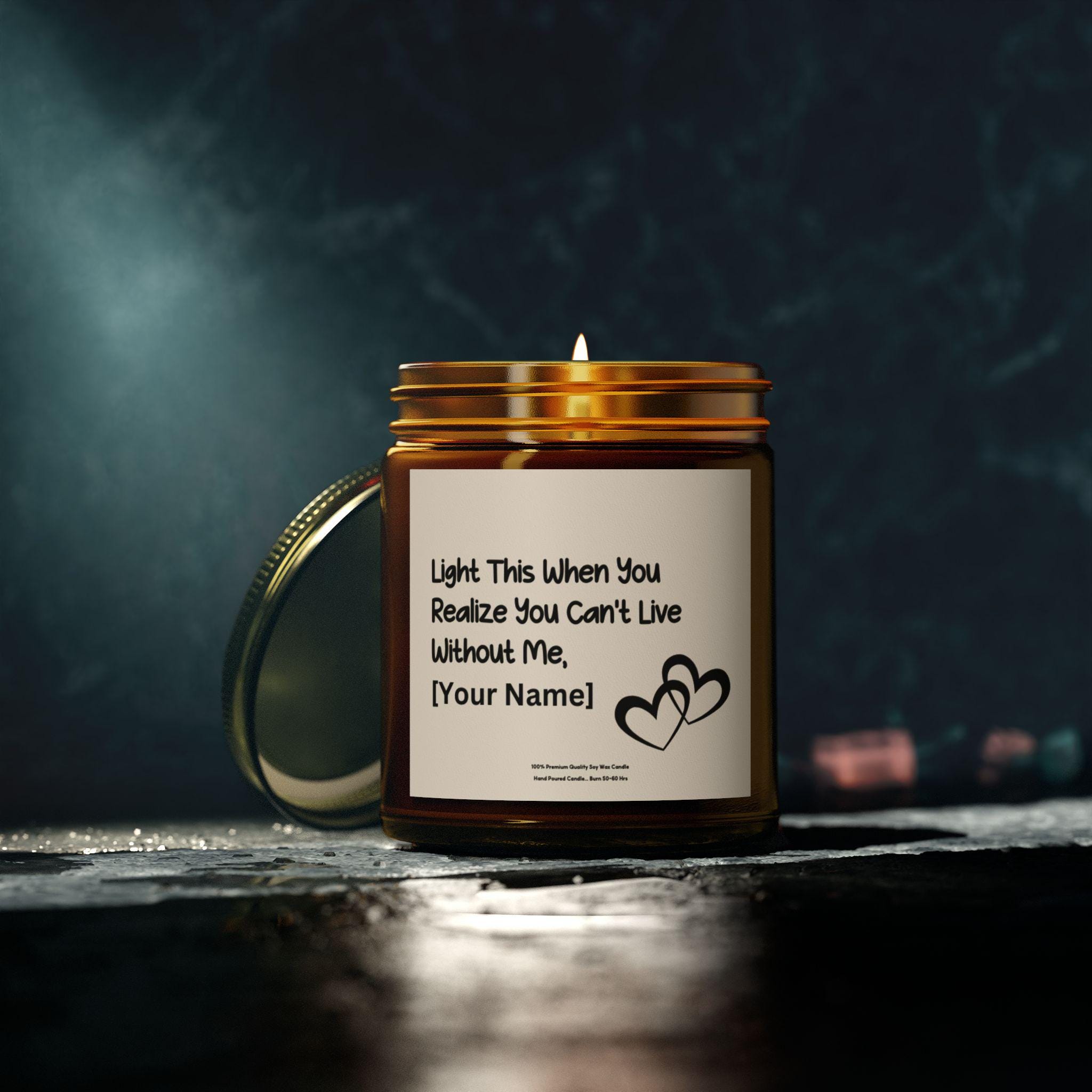 Candela Profumata Per Coppie 'I Love You More The End I Win' - Barattolo Da 40-45 Ore, Fragranza A 3 Strati Lavanda, Gelsomino, Muschio, Regalo Umoristico San Valentino