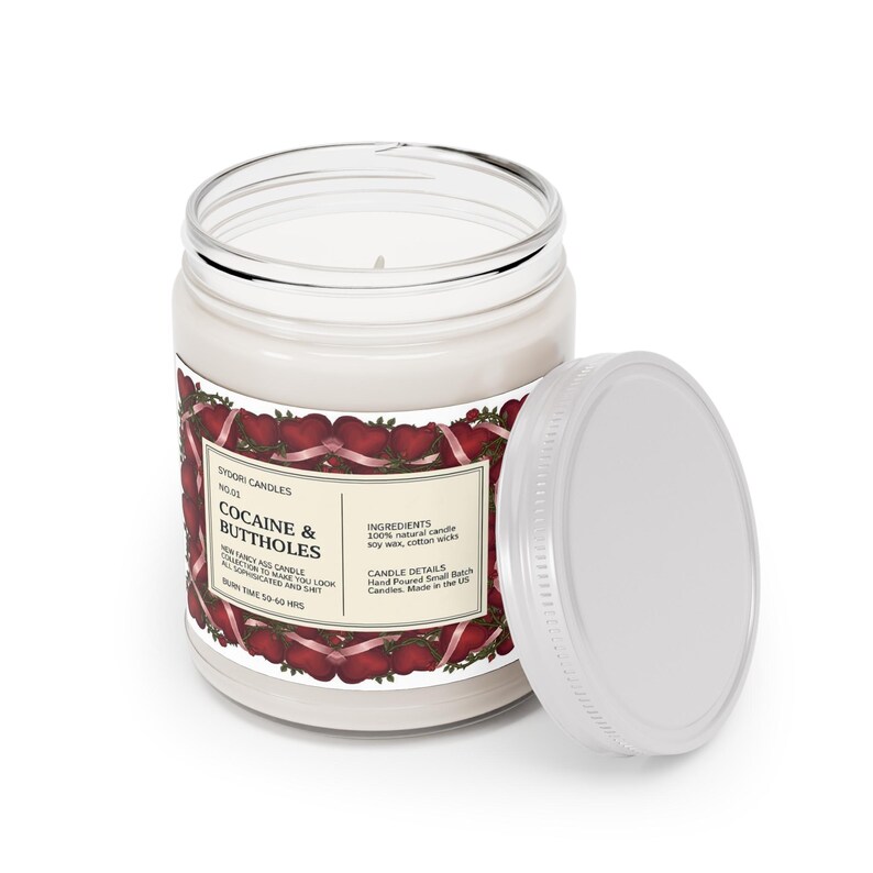 Vela de soja perfumada con cocaína y traseros, frasco de 9 oz con tapa blanca, regalo de San Valentín, vela Fancy Ass, duración de combustión de 50 a 60 horas imagen 12