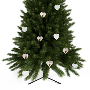 Adorno personalizado para amantes de los perros, regalo de recuerdo en forma de corazón, decoración navideña conmemorativa para mascotas, cita "No hay mayor alegría". imagen 9