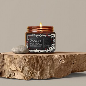 Kokain & Buttholes ljus rolig vuxen humor nyhet burk gåva gotisk hjärtskalle design bild 7