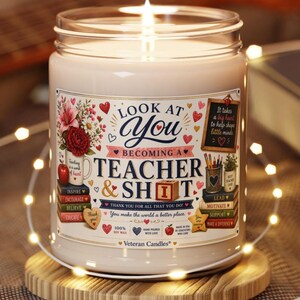 Vela divertida para profesores / ¡Mira cómo te conviertes en profesor! / Regalo de agradecimiento para profesores / Regalo motivacional para profesores / Gracias, profesor