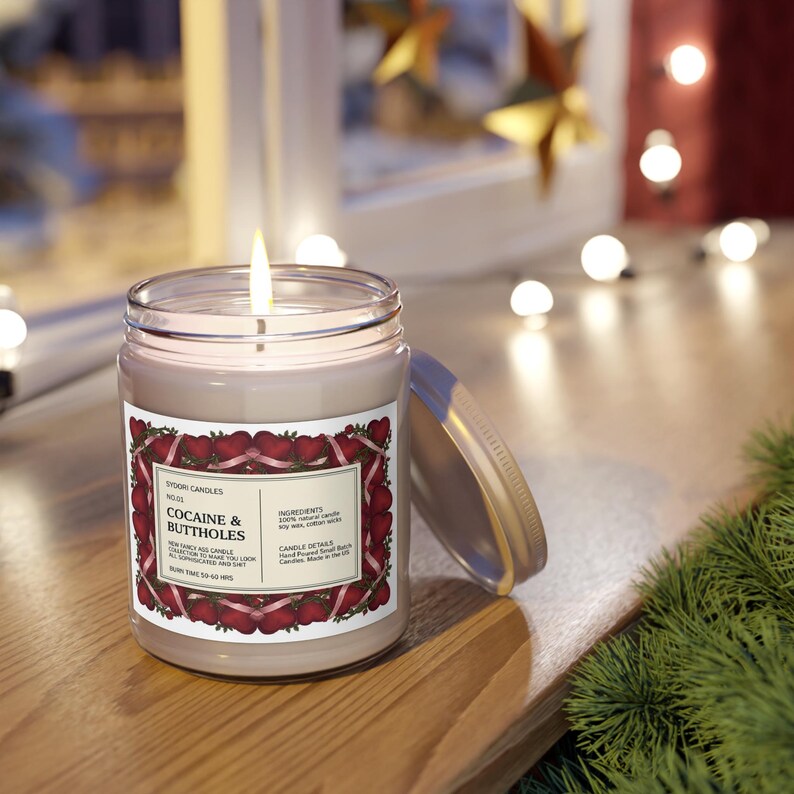 Vela de soja perfumada con cocaína y traseros, frasco de 9 oz con tapa blanca, regalo de San Valentín, vela Fancy Ass, duración de combustión de 50 a 60 horas imagen 10