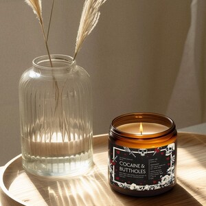 Kokain & Buttholes ljus rolig vuxen humor nyhet burk gåva gotisk hjärtskalle design bild 3