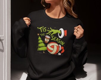 Tis the Season Volleyball Sweatshirt | Christmas Volleyball Crewneck | Funny Holiday Volleyball Shirt | Winter Sports Gift for Women Men