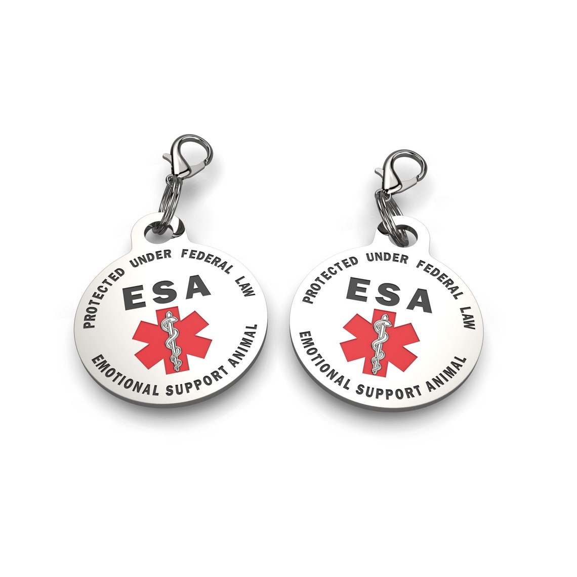 ESA Dog Tag DoubleSided Emotional Support Small Breed Etsy