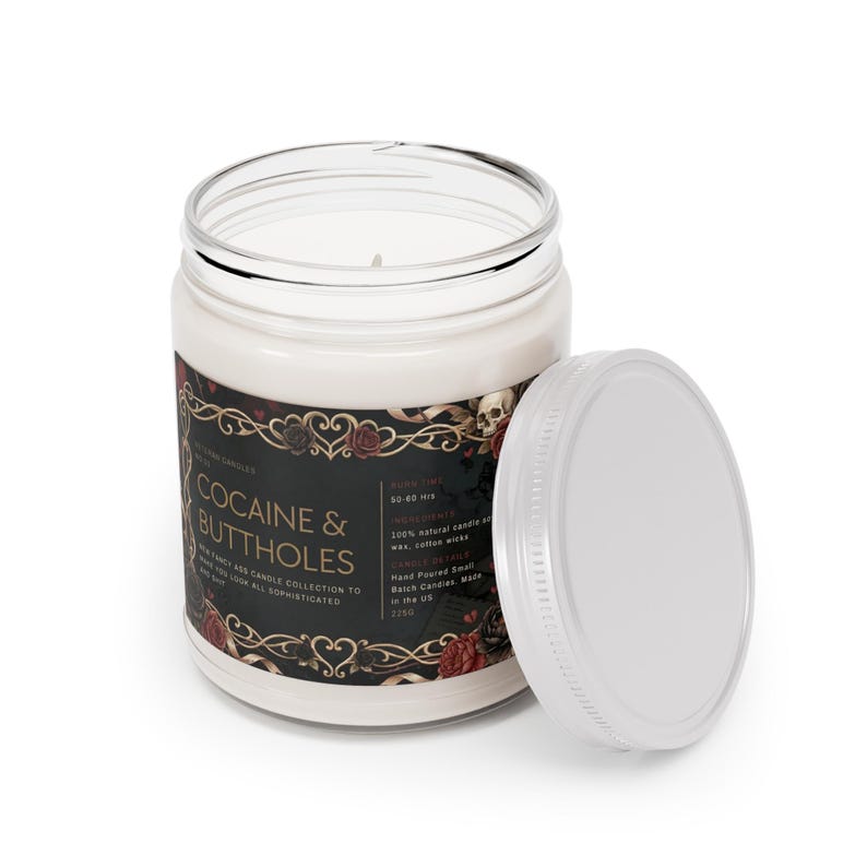 Candela divertente con cocaina e buchi del culo, regalo originale in barattolo, umorismo nero, regalo di San Valentino, decorazione per adulti immagine 14