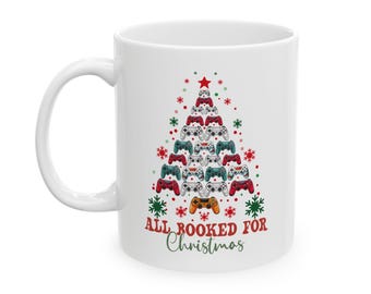Allemaal GEBOEKT VOOR KERSTMIS - Keramische mok, (11 oz, 15 oz), mokcadeau, kerstcadeau, cadeau voor hem, koffiemok, uniek cadeau, woondecoratie