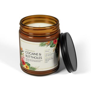 Świeca „Kokaina i odbyty” | Zabawny prezent dla przyjaciół | Świeca sojowa w słoiku o pojemności 275 ml | Prezent na Walentynki, Prezent na Rocznicę, Wystrój Domu zdjęcie 10