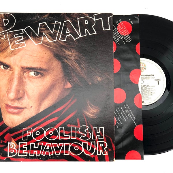 Rod Stewart "Foolish Behavior" vinyl lp record with sleeve