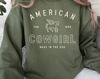 American Cowgirl Western Crewneck | Rodeo | Horse Girl | Western Sweatshirt
