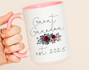 Great Grandma est 2025 mug, Great Grandma Pregnancy Announcement, Great Grandmother Gift, Great Grandma Gift, Promoted to Great Grandma Mug