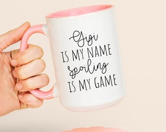 Gigi Is My Name, Spoiling Is My Game Cup, Funny Gigi Statement Mug Gift For Grandmother, Minimalist Custom Ceramic Mug Gigi Witty Gifts