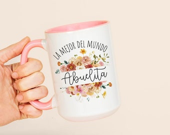 Abuelita Coffee Mug, Personalized Mug For Abuelita Vintage Floral Ceramic Mug, Cute Abuelita Gifts, Spanish Grandma Regalo Para Abuela Cup