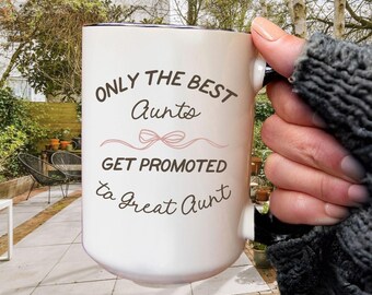 New Great Aunt Coffee Mug Aunt Reveal Gift Coffee Cup for Women Ceramic Mug Great Aunt Announcement Present Tea Cup Perfect Celebration Gift
