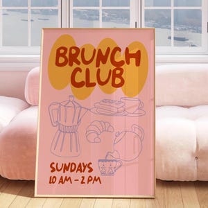 Coffee Lover Design Brunch Club Arte de parede Decoração de café Estilo matinal Bebida Amante Casa Menu de destaque Exibição Domingo Arte Cozinha Impressão Restaurante