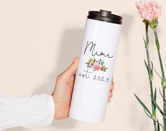 Floral Mimi Mug, Personalized Pregnancy Announcement to Mimi To Be Gift Coffee Mug, Gift For Mimi Unique Custom Mugs, Thoughtful Mimi Gifts