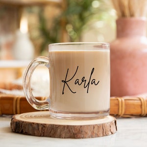 Personalized Adventure Glass Coffee Cup, Beach Glass Iced Coffee