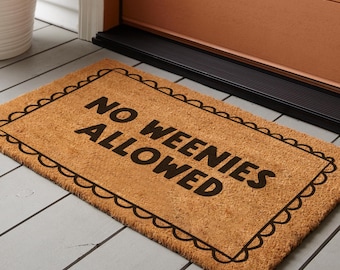 Natural Coir Welcome Doormat Large Funny Collection Spongebob Fan House Gift Bathroom Decor Patio Entrance New Home Funny Sign No Weenies