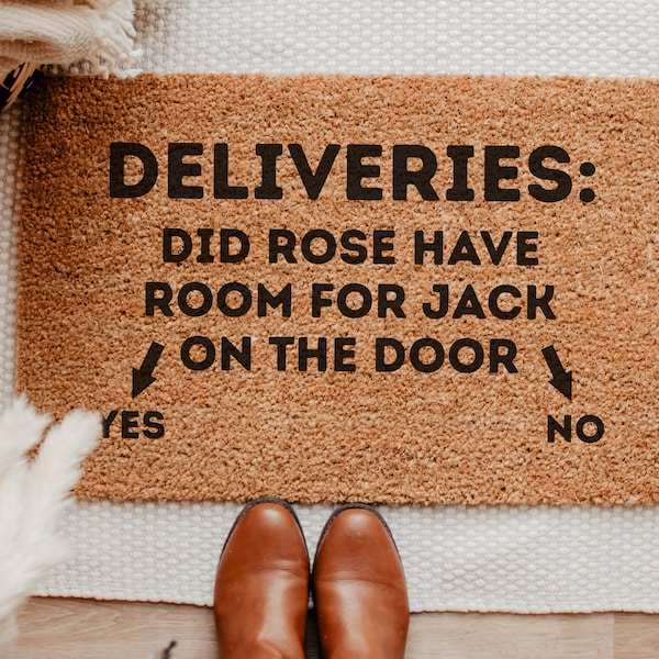 Rose Doormat, Funny Front Door Mat, Coco Coir Entrance Rug