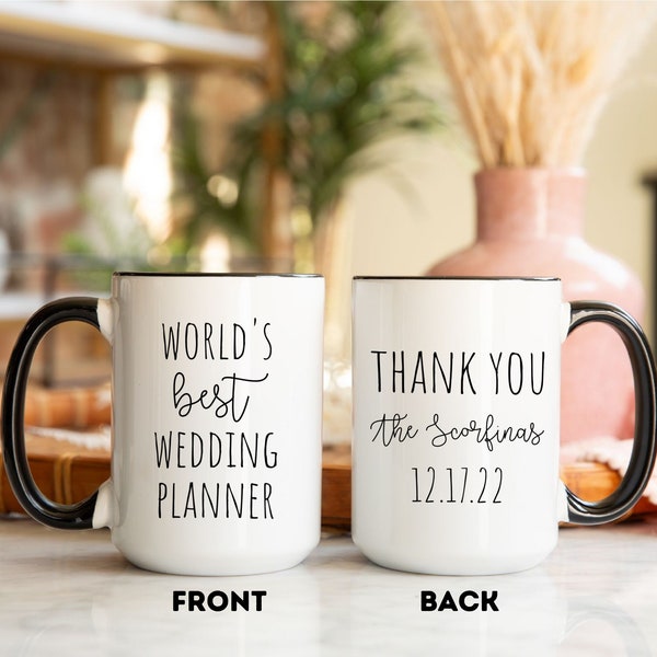 Personalized Wedding Planner Mug, World's Best Wedding Planner, Thank You Presents for Your Wedding Planner, Wedding Planner Coffee Mugs