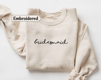 Embroidered Bridesmaid sweatshirt, Bridesmaids Shirts, Maid of honor shirt, Wedding Party Shirts, Custom bachelorette Shirts Bundle Discount