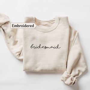 Embroidered Bridesmaid sweatshirt, Bridesmaids Shirts, Maid of honor shirt, Wedding Party Shirts, Custom bachelorette Shirts Bundle Discount