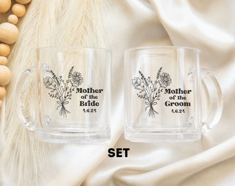 Mother Of The Bride and Mother Of The Groom Mug Set, Personalized Gift for Mother In Law Wedding Gift, Mom Of Bride and Mom Of Groom Gift
