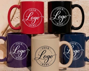 Custom Logo Ceramic Mugs – 11 oz Corporate Coffee Cups (Bulk Order)
