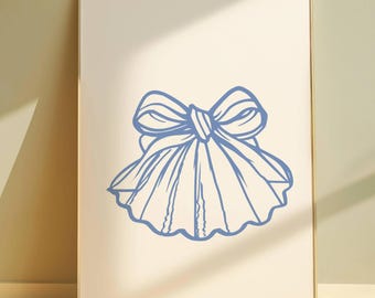 Blue Bow Clipart Wall Art Room Decor Ballet Design Girl Room Light Blue Art Printable Download Bow Ballet Decor Printable Wall Design