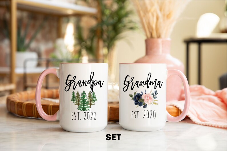 Grandparents Mugs, Grandparents Mug set, New Grandparents Mugs, New Grandparents Gift, Promoted to Grandparents, Grandpa Mug, Grandma Mug image 3