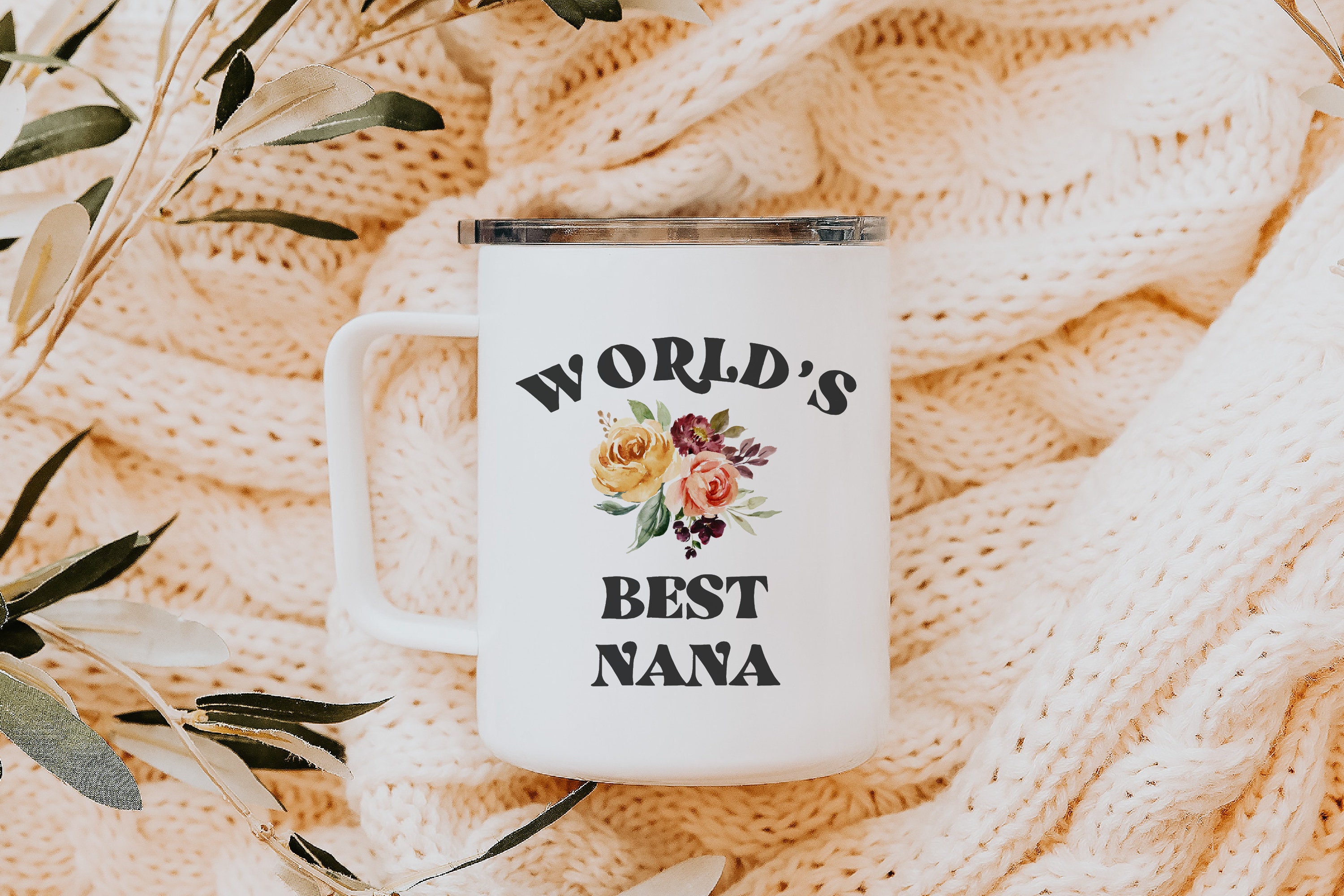 Worlds Best Nana Mug Gift for Nana Baby Announcement Floral Etsy