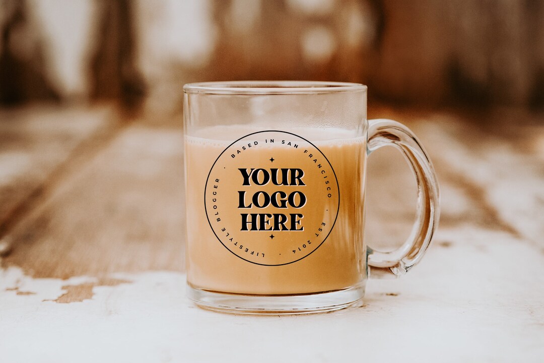 Custom Glass Logo Coffee Mug Logo Boho Coffee Mug Logo Etsy