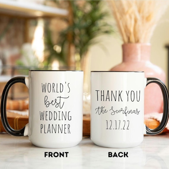 Personalized Wedding Planner Mug, World's Best Wedding Planner, Thank You Presents for Your Wedding Planner, Wedding Planner Coffee Mugs
