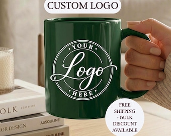 Custom business Mug Company logo coffee mug Office Swag bulk Gift owner cup personalized for employees