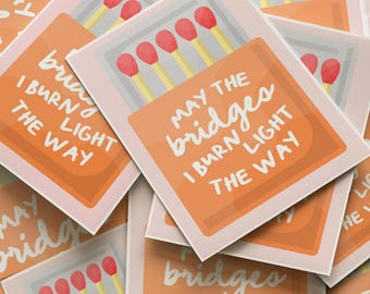 Motivational Wall Art Home Display Digital Download Office Decor Workspace Sign Burn Bridge Inspirational Print Home Accent Matchbox Design