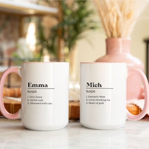 Custom Print Coffee Mug, Personalized Gift For Parents, Thank You Gift For Parents, Personalized Name Definition Mug, Custom Glass Mug Gift image 4