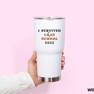 I Survived Grad School Mug, Graduate School Gift Coffee Mug, Custom Grad School Graduation Gift, Graduate School Graduation Gift Mug Women image 9