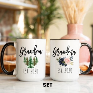 Grandparents Mugs, Grandparents Mug set, New Grandparents Mugs, New Grandparents Gift, Promoted to Grandparents, Grandpa Mug, Grandma Mug image 1