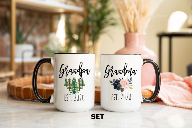 Grandparents Mugs, Grandparents Mug set, New Grandparents Mugs, New Grandparents Gift, Promoted to Grandparents, Grandpa Mug, Grandma Mug image 1