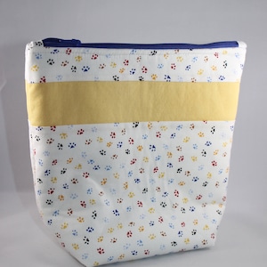 Matelassé, pochette imprimé tissu chiot