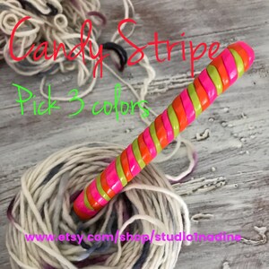 Custom Crochet Hook, Striped Design, Polymer Clay, Susan Bates, Boye, Designer Crochet Hook, Personalized Crochet Hook