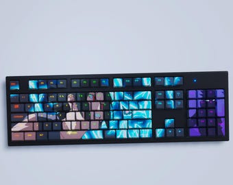 Sasuke Uchiha Kirin Tastenkappen Set: Cherry Profil, Backlit PBT 104 Tastenkappen