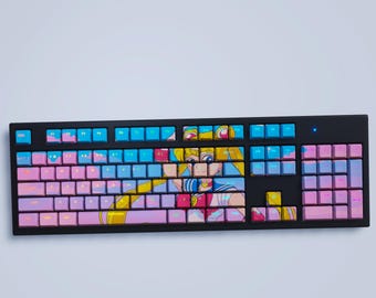 Sailor Moon Pink Tastenkappen Set: Cherry Profil, Backlit PBT 104 Tastenkappen
